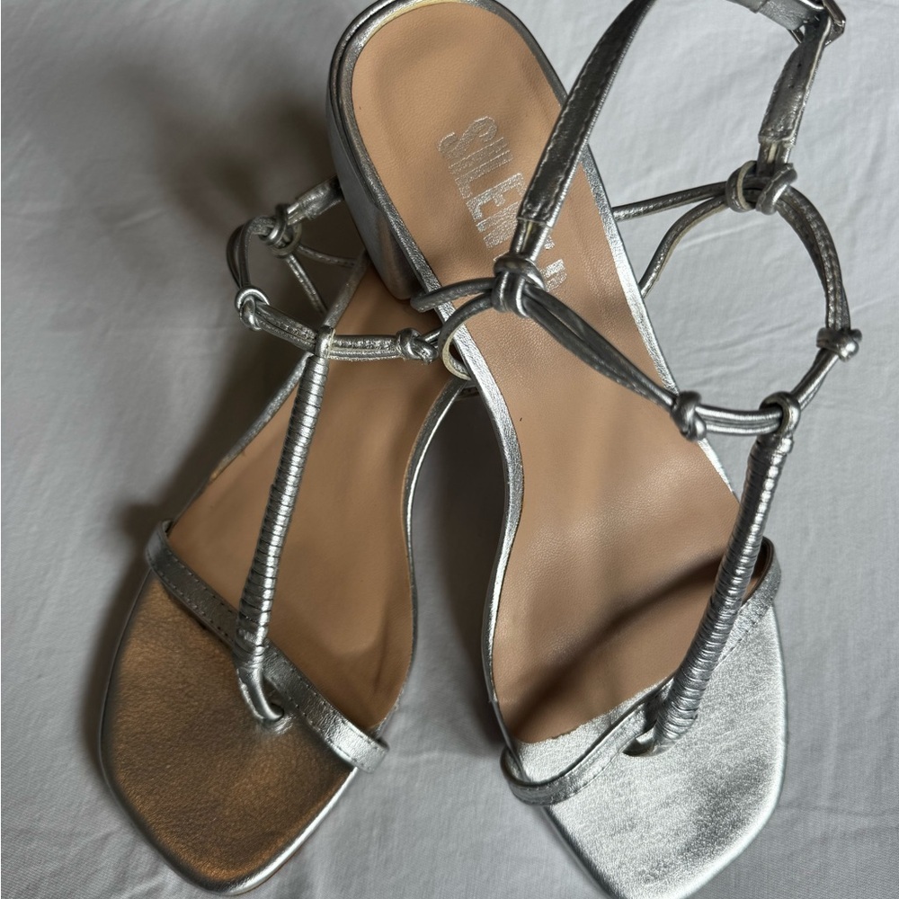 Anthropologie Silent D Silver Women's Sandals